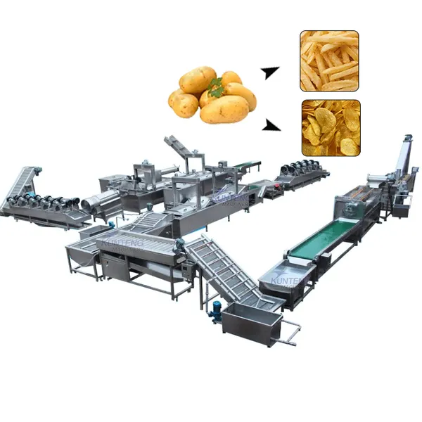 High Capacity Continuous Frying Equipment Automatic Potato Chips French Fries Production Line EPC