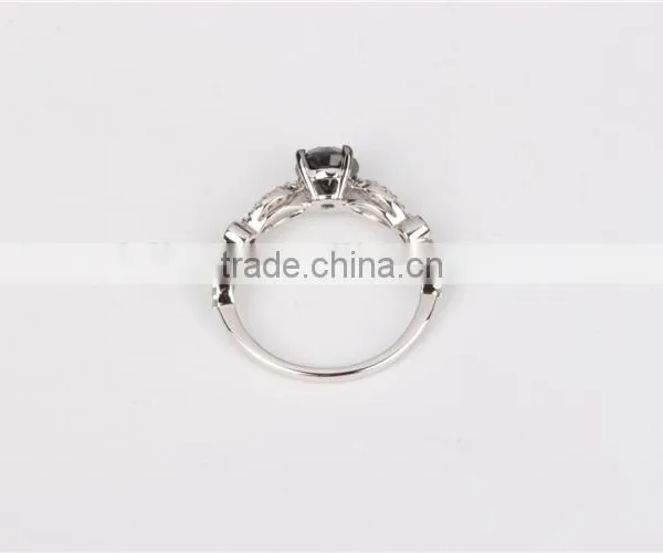 10k Gold Black Diamond Jewellery Luxury Engagement Ring Set for Lady photo-4