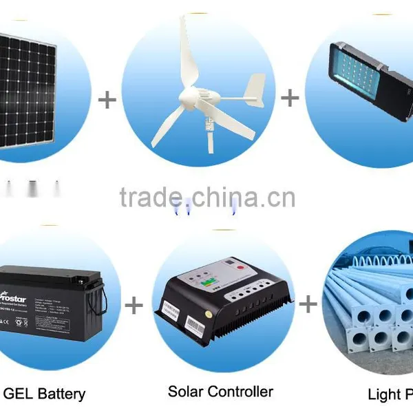 Price for Solar&vertical Axis Wind Turbine Generator Hybrid Led Street Light Lamp photo-4