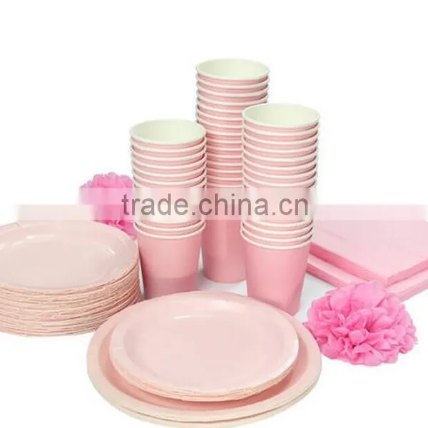 Kids Birthday Party Supplies Disposable Tableware Pure Color Party Tableware photo-2