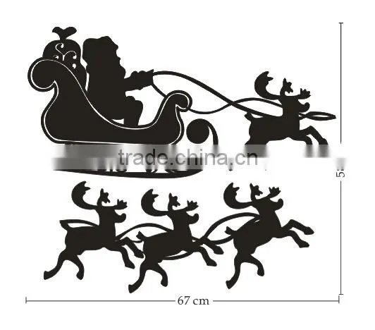 [Alforever]Santa Claus Rid Deer Bring Gift-Tribal Decal Vinyl Car Wall Laptop Sticker photo-4