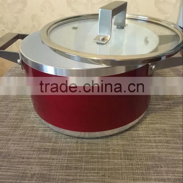 Mejores Ventas de Calidad Amarillo de Aluminio Olla de Ceramica de Utensilios de Cocina de Acero Inoxidable Mango photo-4
