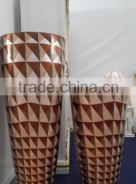 Luxury Lacquerware Decorative Vase in Living Room Finish in 3D With Eggshell, Color, Silverleaf Color Big Size