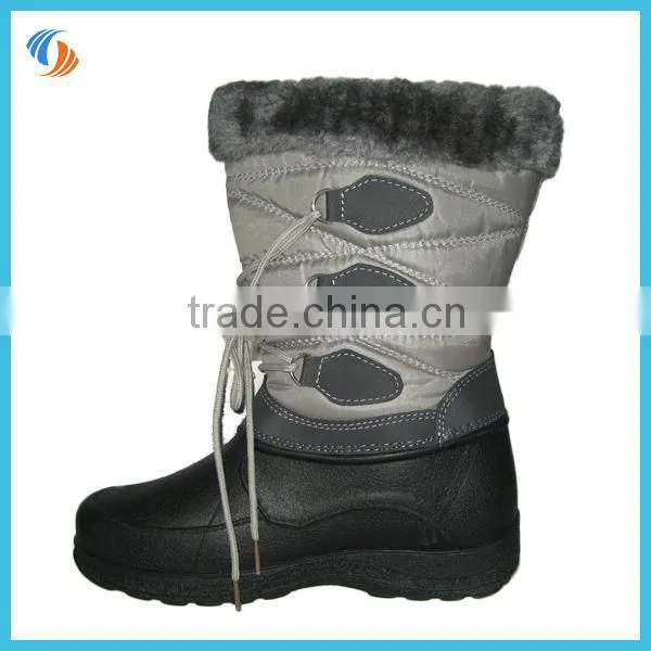 New Women Girl Gray Lace Up Fur Lined Winter Warm Snow Boots