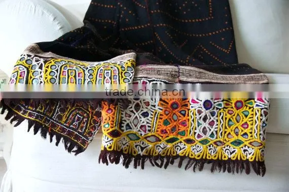 Indian Embroidered Shawl Gypsy Kutch Rabari Banjara Throw Rabari Blanket Tapestry Wall Hanging