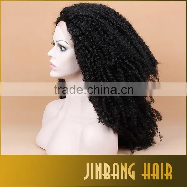 New Premium Fashion Ombre Black Loose Kinky Curly Synthetic Lace Front Wig Glueless Short Heat Resistant Hair Women Wigs photo-5