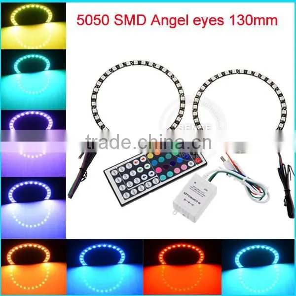 2015 Hot Sale 130mm Epistar Chips DC12V 5050 Smd Black PCB Full Circle Anegel Eyes Auto Parts for Jeep Cherokee photo-2
