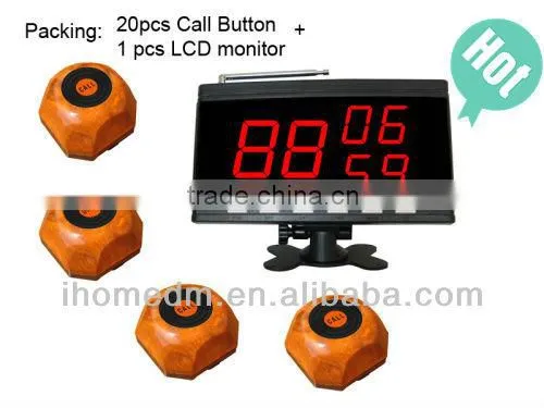 Waterproof Back With Double-sided Adhesive Restaurant Wireless Calling System