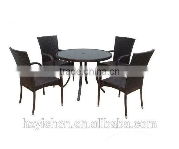 Hot Selling Stackable Outdoor Garden Wicker Rattan Chair and Table