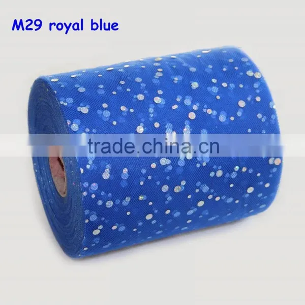 Shining Sequin Polyester Tulle 6 Inch x 100 Yards Spool Glitter Wedding Facbric Home Decoration Material photo-2