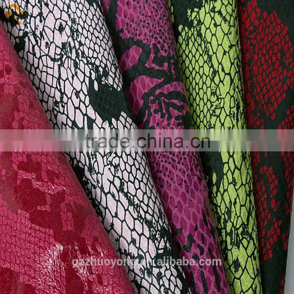 2016 Microfiber Snakeskin Pattern Suede Fabric / Polyester Faux Suede Fabric for Sofa