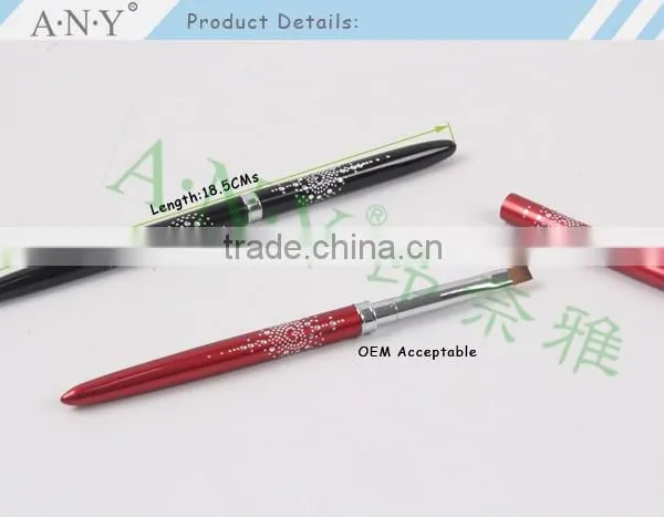 ANY Professional Nail Artist Using Nail Art Beauty Design Metal Handle UV Gel Flat Nail Brush Nylon Hair photo-4