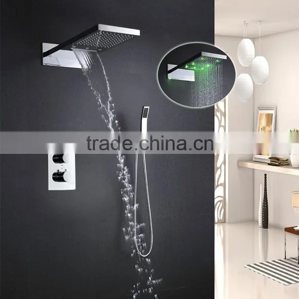 New Design Led Rain Shower Set 22 Inches Water Pressure Power 3 Color Change Led Shower Sprinkler photo-3