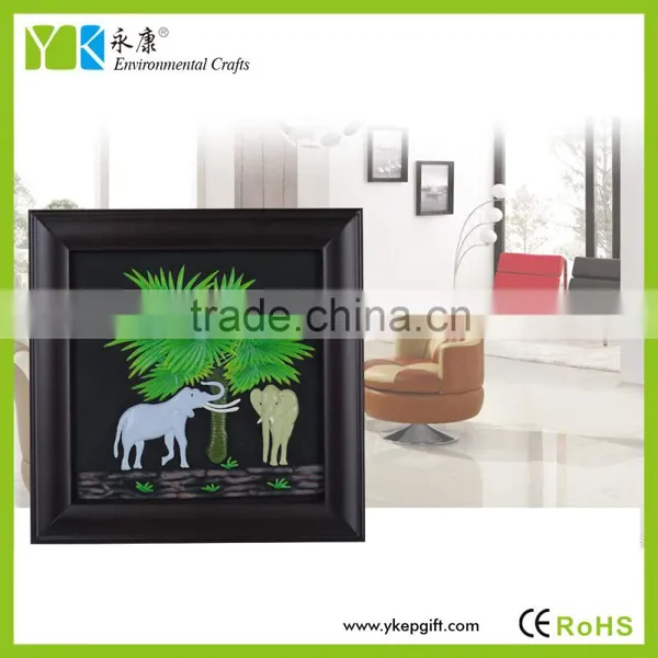 Modern Wooden Home Decor Wall,couple of Elephants Solid Wood Frame Handmade Craft photo-4