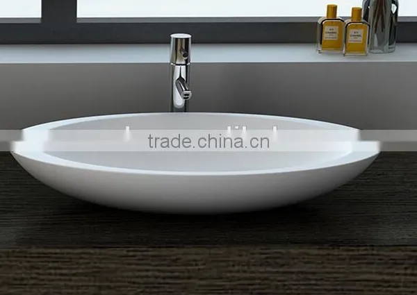 Modern Acrylic Solid Surface Wall Hung Wash Basin,Solid Stone Resin Wash Basin photo-4