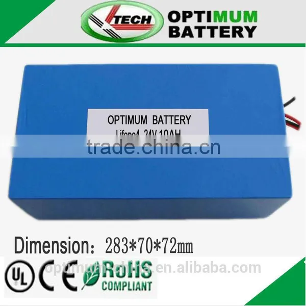 24V 10AH Lithium Ion Battery for E-bike Motor