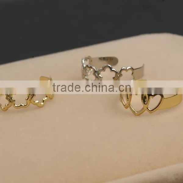 Women's Flower & Heart Shape Adjustable Finger Ring photo-5