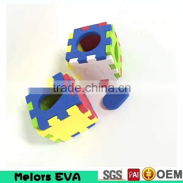 Melors high quality professional waterproof kindergarten washable EVA puzzle cube,foam puzzle cube,kids puzzle cube