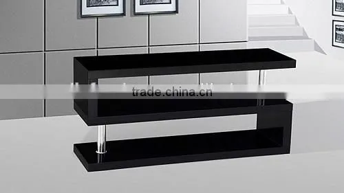 2016ELEGANTMDFBOOKSHELFHIGHGLOSSYPAINTBLACKWHITE RED TV STANDMETALSHELFSTORAGESHELFWOOD photo-3