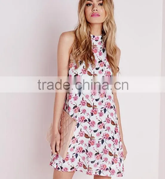 Summer Collection Women's Sleeveless Pink Floral Dress photo-2