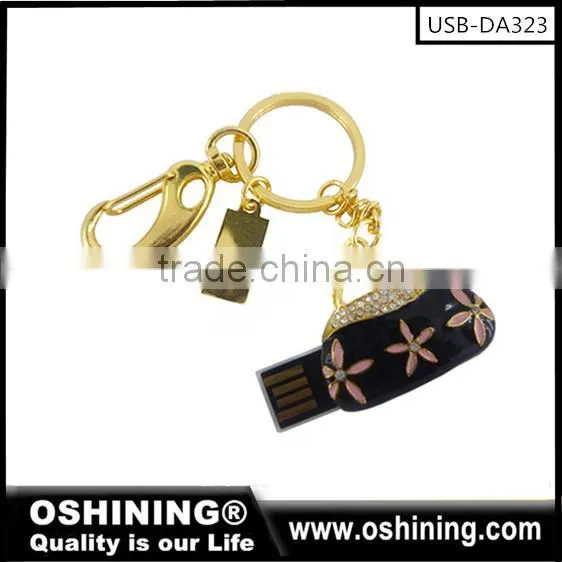 2016 New Product Crystal Bag Shape USB 2.0 Flash Pendrive With Keychain (USB-DA323) photo-3