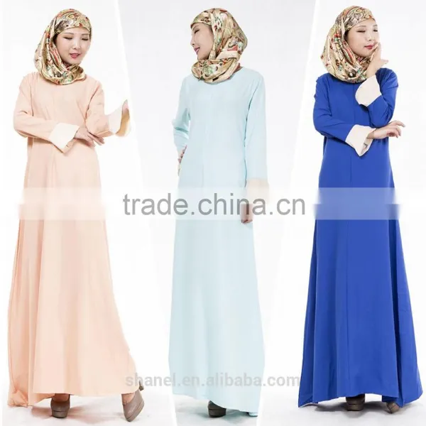 2016 New Muslim Abaya Long Dress Flare Sleeve Islamic Women Clothing