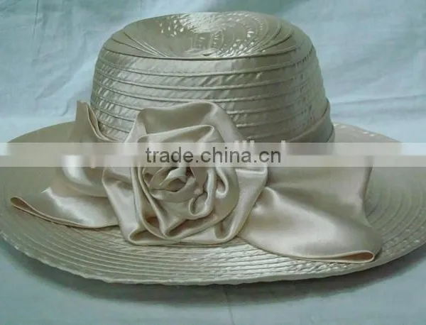 Woman White Satin Church Hats photo-6