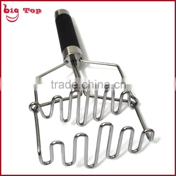 BT0211 Double Layer TPR Handle Potato Press With Wire Head Stainless Steel Handle Potato Ricer Whith Hook Fruit Press photo-3