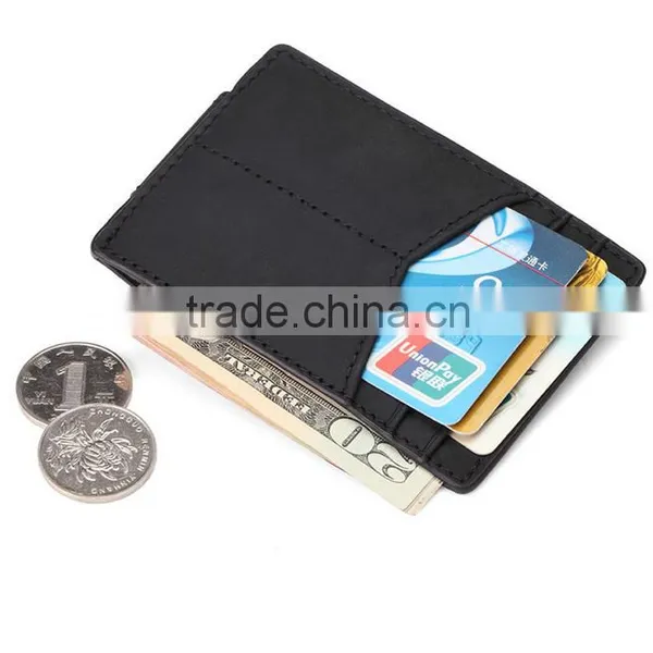 RFID Blocking Magnet Closure Men Slim Leather Wallet photo-2