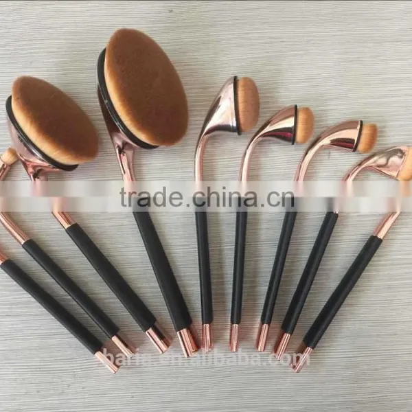 2016 World Best Selling Products Cosmetics Golf Makeup Brushes Free Samples Oval Makeup Brush Set photo-4