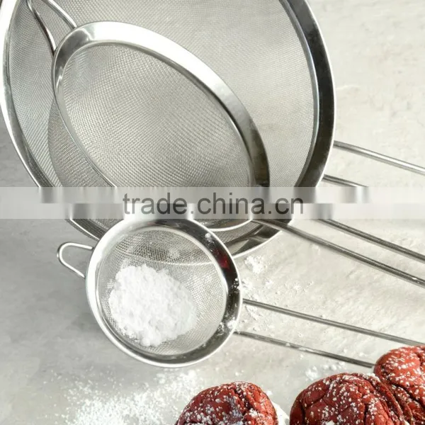 Stainless Steel Fine Tea Mesh Strainer Colander Sieve With Handle for Kitchen Food Rice Vegetable,set of 3 photo-3
