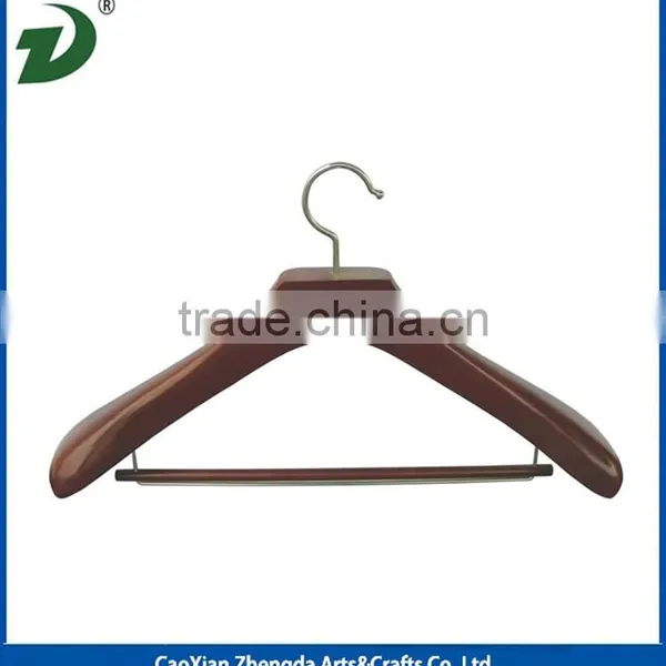 Dark Brown Wide Shoulder Wooden Coat Hanger photo-3