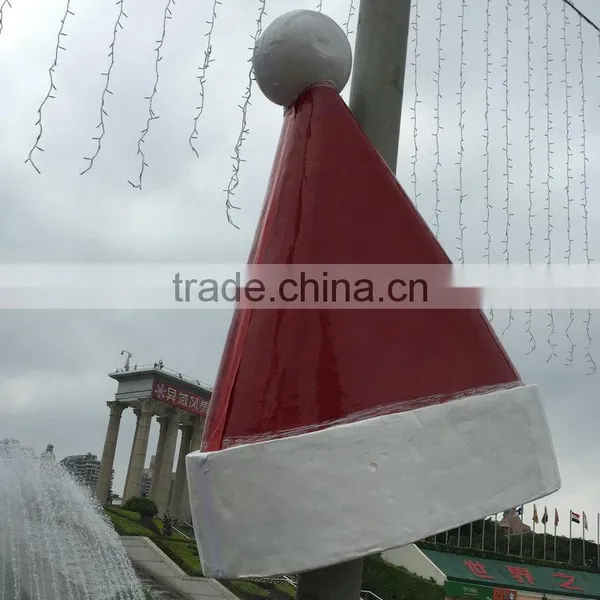 Outdoor FRP Christmas Hat Decoartion photo-3