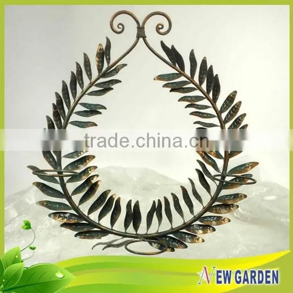 China Factory ODM & OEM Unique Olive Branch Shape Standing Metal Candle Holder photo-2