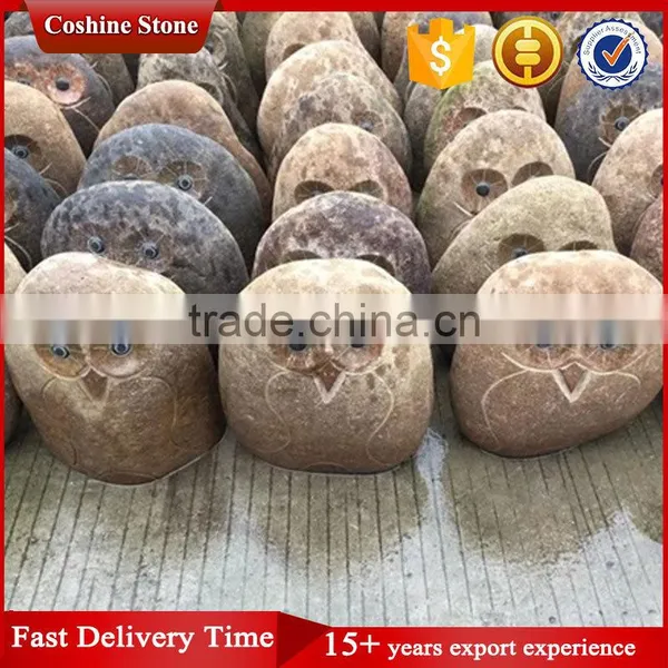 Cute Cartoon Animal Sculpture, Granite Owl Carving photo-3