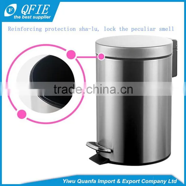 Silver Eco-friendly 30 Litres Cylinder Stainless Steel Foot Pedal Dustbin for Korea Market photo-3