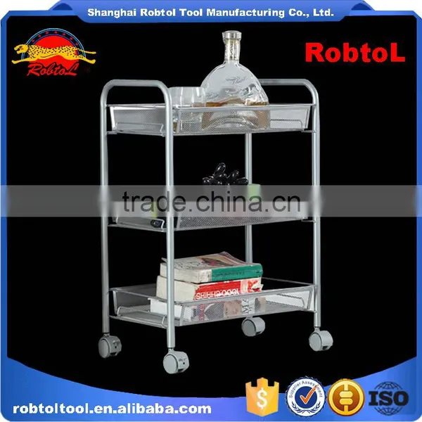 Storage Trolley Basket Rack Stand Wheel Cart Holder Kitchen Hotel Shopping Vegetable Fruit photo-5
