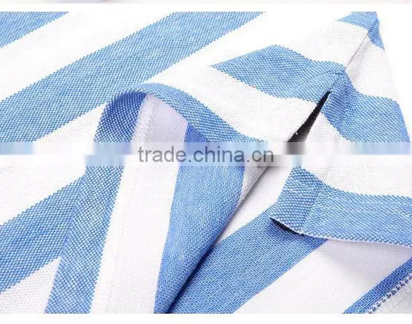 High Quality Latest White And Green Stripe Polo Shirts Pattern For Men 100% Cotton photo-6