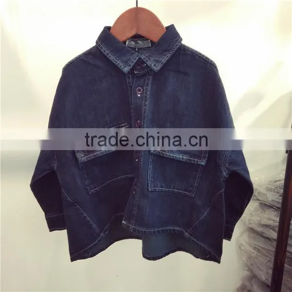 Baby Shirt 2-7 Years 2017 New Wholesale Cotton Autumn Denim Kids Shirts