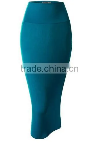 Fashion Lightweight Stretchy Fabric Elastic Waist Band Pencil Skirt for Woman photo-3