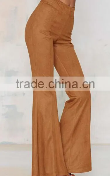 EY0116P 2016 New Style Fashion Flare Leather Pants-Black photo-2