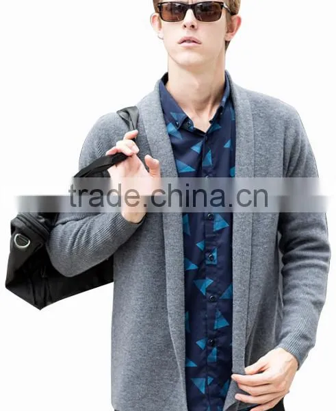 Cool Solid Color Sweater Long Sleeve Knitted Cardigan Men With Best Quality photo-2