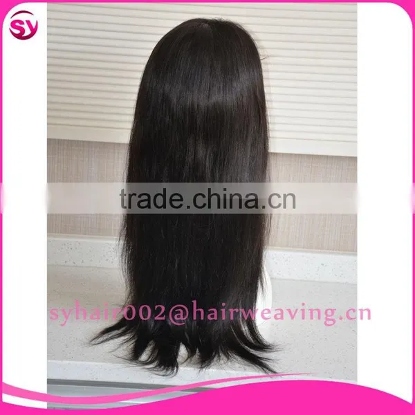 Unprocessed Real Virgin Hair Long Black Straight Hair Wig photo-3