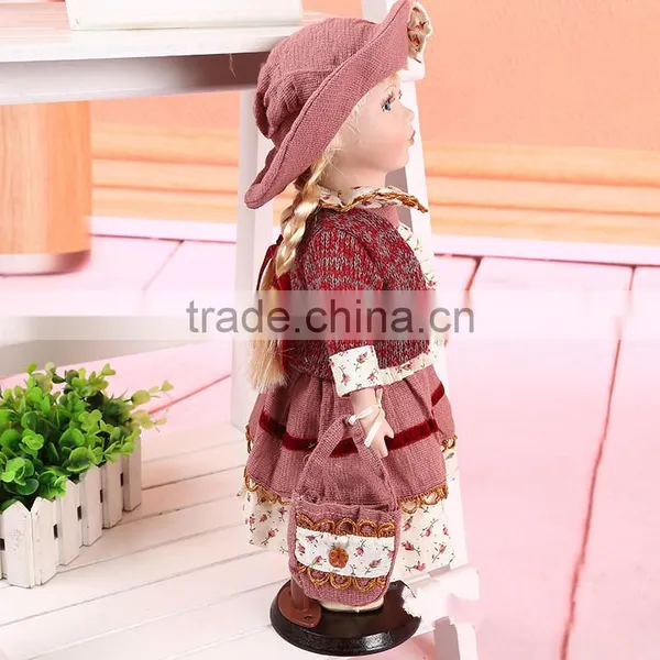 Vintage Ceramic Porcelain Doll With Metal Stand photo-2