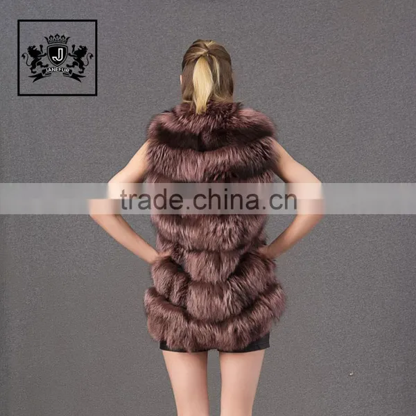 Fashionable High Quality Lady Fur Coat Genuine Fur Real Girl Fur Vest