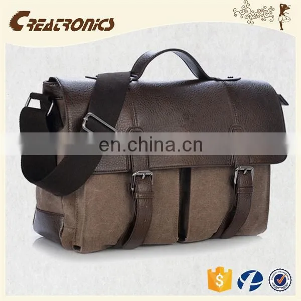 CR Europe Customized Design Leather Men's Leisure Satchel Canvas Messenger Bag Laptop photo-2