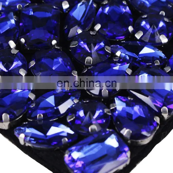 Hot!!! Beaded Crystal Navy Heart Patches Badges For Clothing photo-3