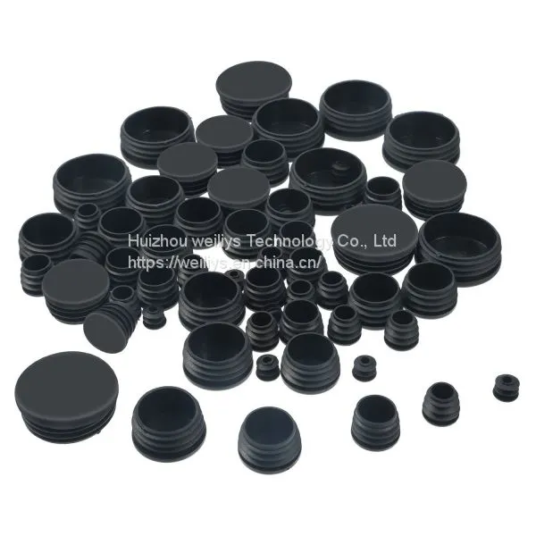 Tube Pipe Plug Black Round Plastic Plugs, Glide Insert End Caps for Chair Table Stool Leg