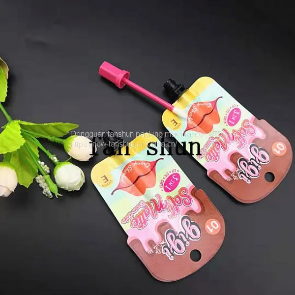 Production Mascara Lip Glaze Eyeliner Liquid Aluminum Foil Spout Bag Customized Thailand Cosmetics Shaped Packaging Bags photo-2