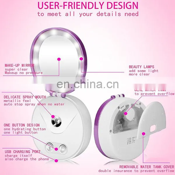 Nanotechnology Products Ionic Facial Steamer Cheap Price Nano Ionic Portable Boots Face Facial Steamer Mist Spray With USB photo-4